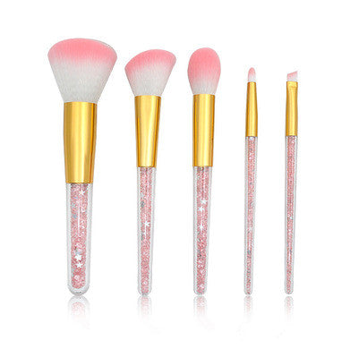 5 transparent handle makeup brushes 5 transparent handle makeup brushes